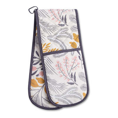 Plant Print Double Oven Glove