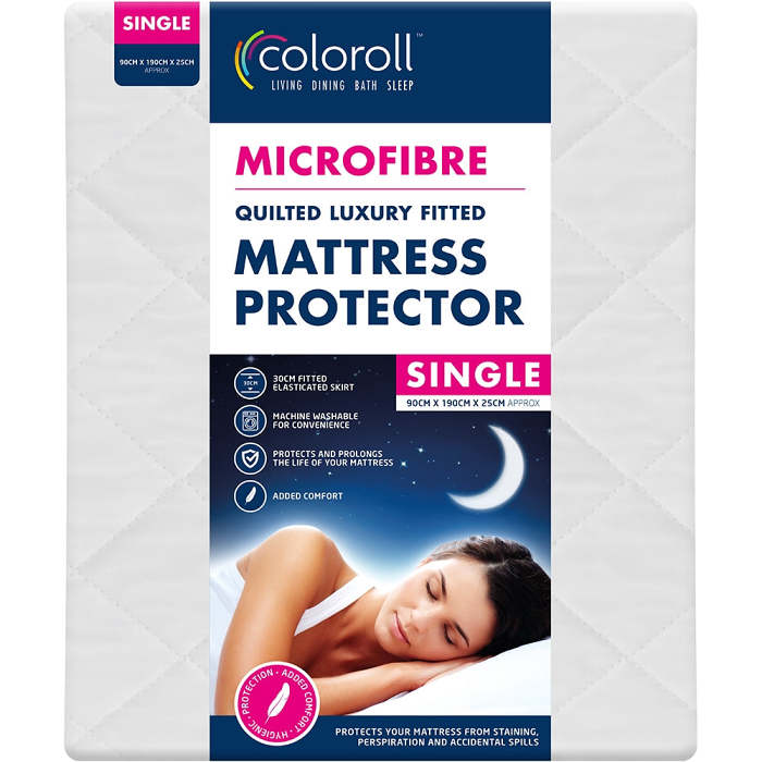 Coloroll Microfibre Quilted Luxury Fitted Mattress Protector