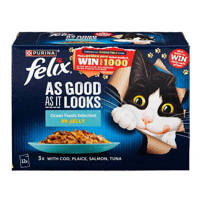 Felix As Good As It Looks Ocean Feasts Wet Cat Food 85g x 12 Pack