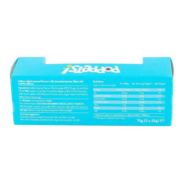 Poppets Hot Chocolate Bombs With Mini Mallows 25g x 3 Pack