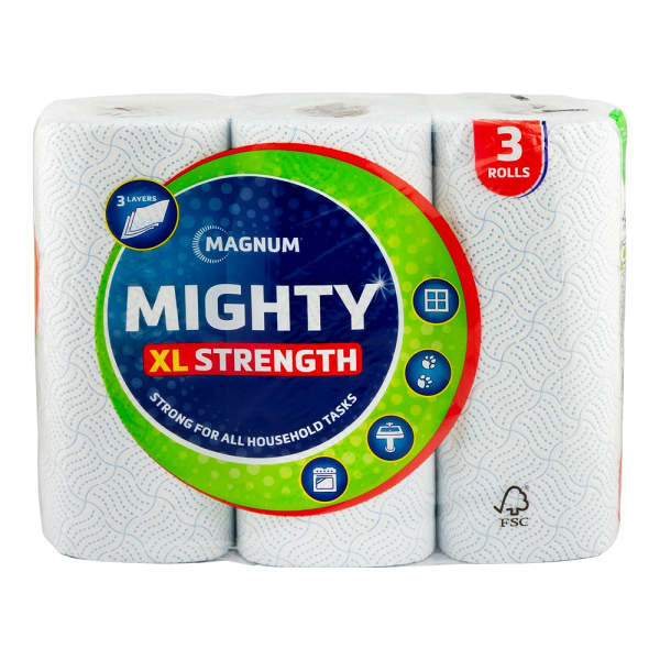 Magnum Mighty XL Strength Kitchen Towels 3 Ply 3 Pack
