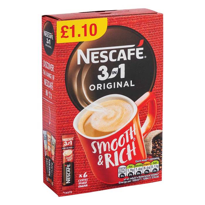Nescafe 3-in-1 Original Coffee Sachet 15.8g x 6 Pack