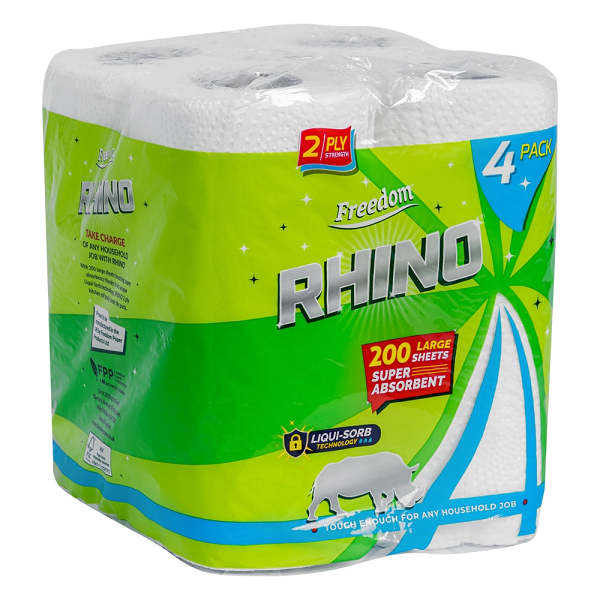 Kitchen Towels 2 Ply 200 Sheets x 4 Pack