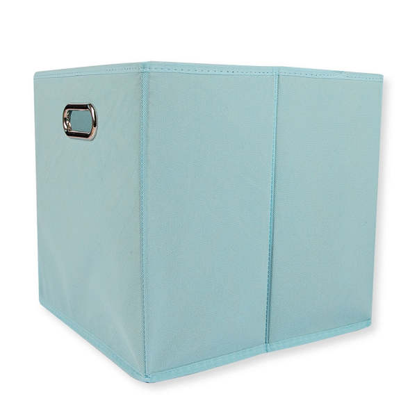 Fabric Cube Storage Basket with Handle Blue