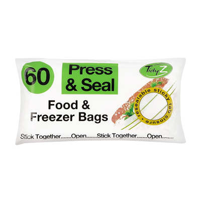 Press & Seal Food & Freezer Bag 60 Pack