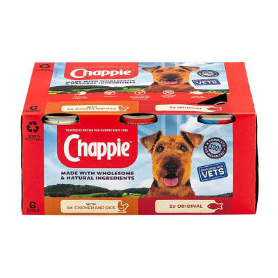 Chappie Wet Adult Dog Food Cans 412g x 6 Pack