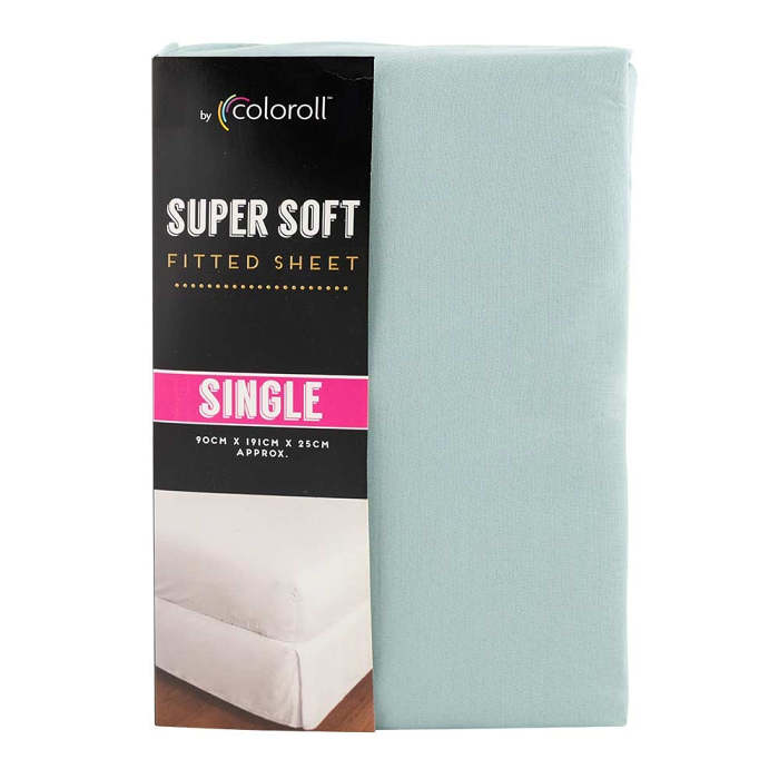 Coloroll Super Soft Fitted Sheet Duck Egg