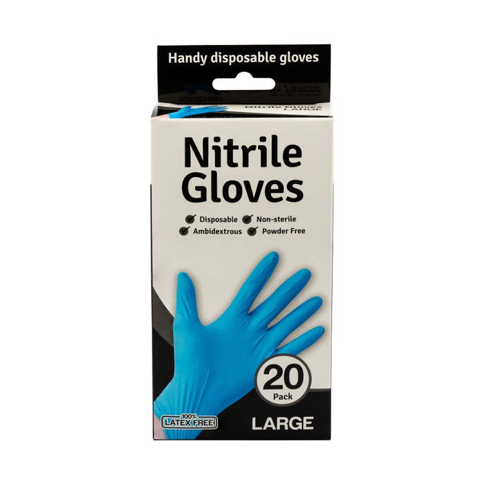 Disposable Nitrile Gloves Large 20 Pack