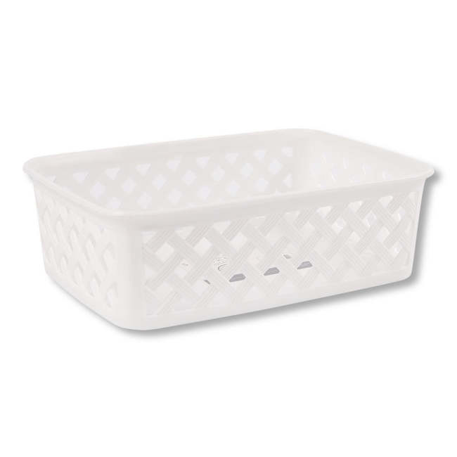 Multipurpose Mini Patterned Plastic Organiser Tray White