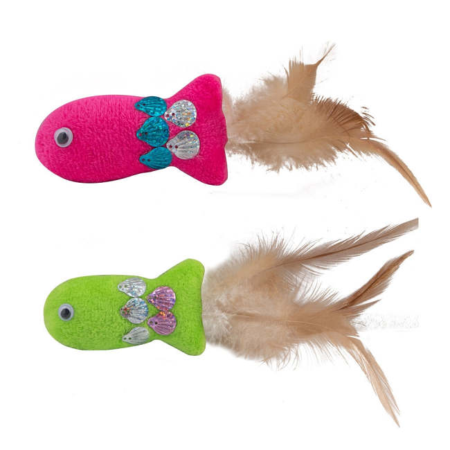 Catnip Feathered Fish Cat Toy