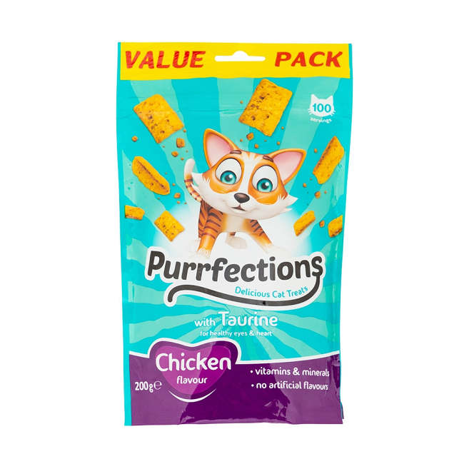 Purrfection Cat Treats With Taurine Chicken 200g