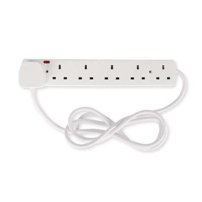 6-Way Surge Protector Extension Lead 2 Metre Cable