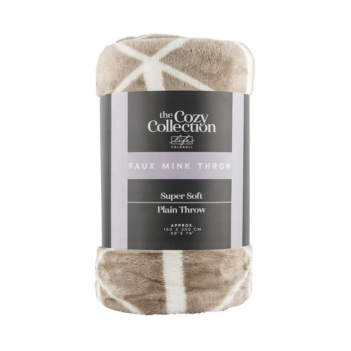 Super Soft Faux Mink Throw Grey 150 x 200cm