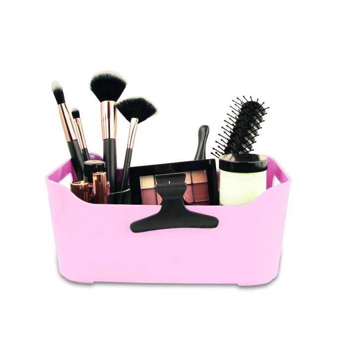 Plastic Make-Up Organizer Pink