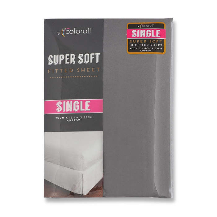 Coloroll Super Soft Fitted Sheet Charcoal