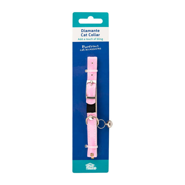 Pet Hut Diamante Cat Collar Pink