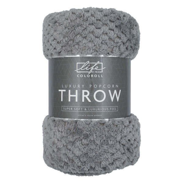 Luxury Popcorn Throw Grey 130 x 150cm