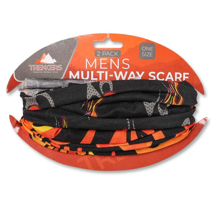 Trekkers Men's Multi-Way Scarf 2 Pack