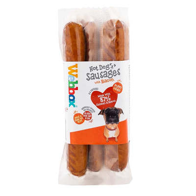 Webbox Hotdog Sausages With Beacon Dog Treats 360g (8 Pack)