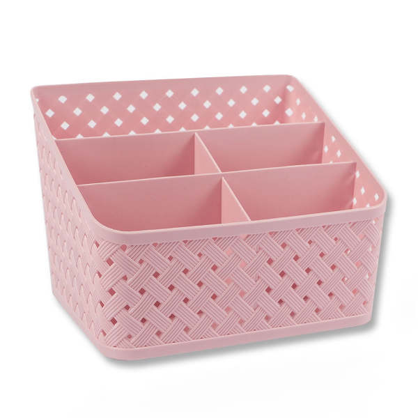 Medium Multi Compartment Plastic Organiser Pink