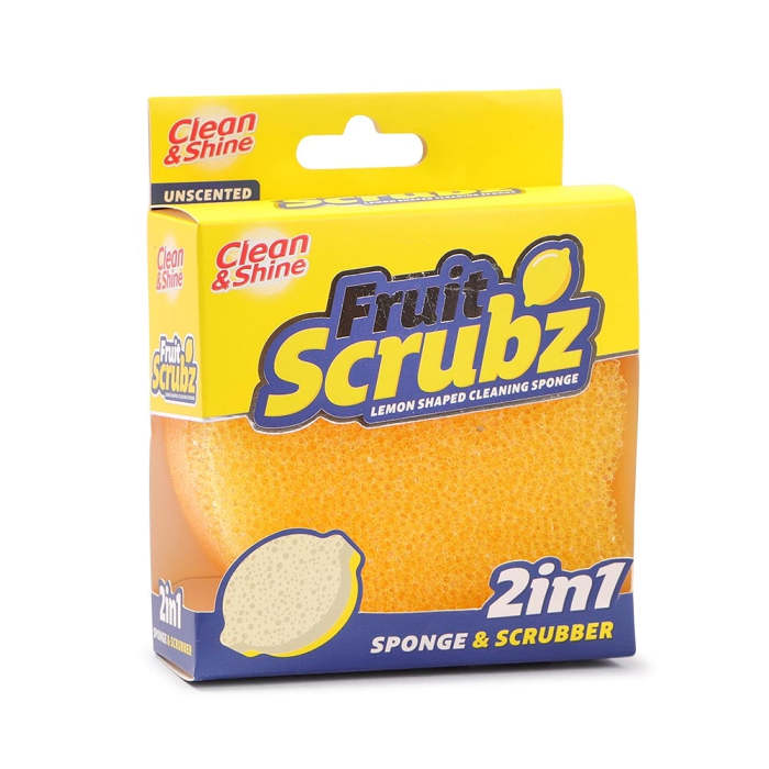 Clean & Shine Fruit Shaped 2 in 1 Sponge & Scrubber