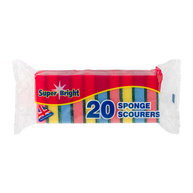 Multicolour Sponge Scourers 20 Pack