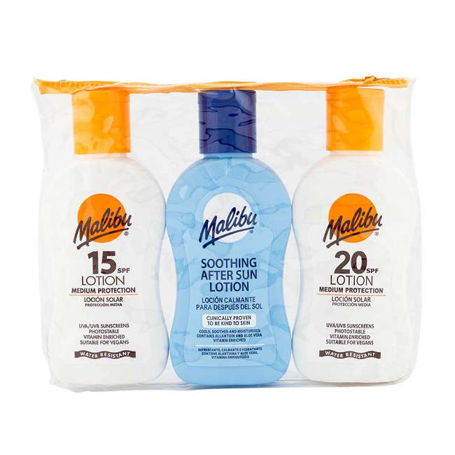 Malibu Sun Protection Lotion Travel Kit 3 Pack