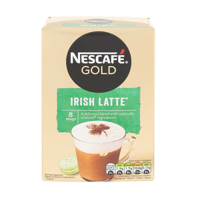 Nescafe Gold Irish Latte Sachet 19.8g x 8 Pack