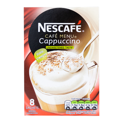Nescafe Cappuccino Unsweetened Sachets 15.5g x 8 Pack