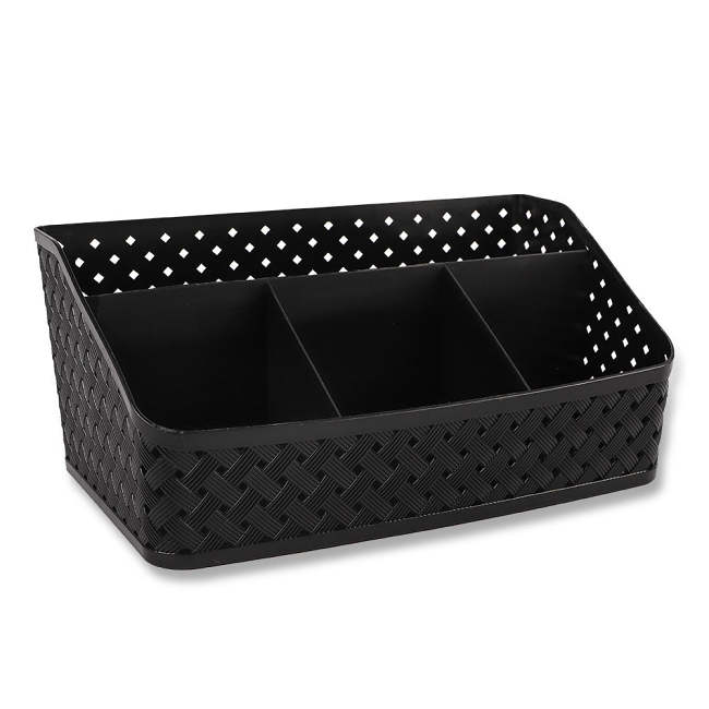 Large Multi Compartment Plastic Organiser Black