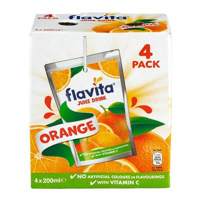 Flavita Orange Juice Drink 4 x 200ml