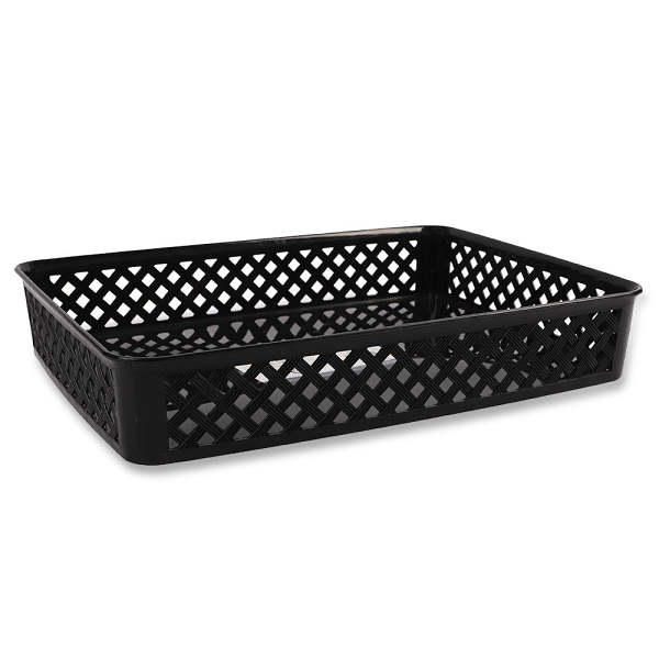 Multipurpose Patterned Plastic Organiser Tray Black