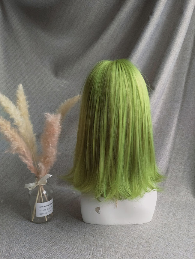 Short green wig