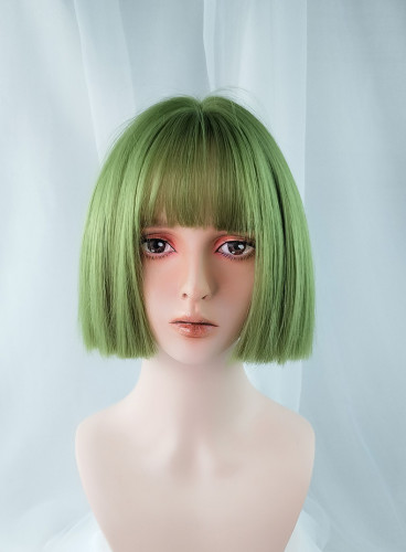 Short green wig