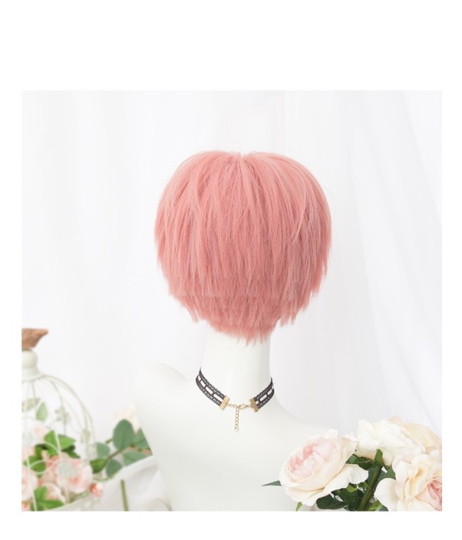  Personality short pink wig