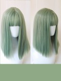 Medium long green wig