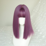 Pmedium length purple wigs