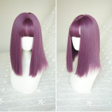 Pmedium length purple wigs