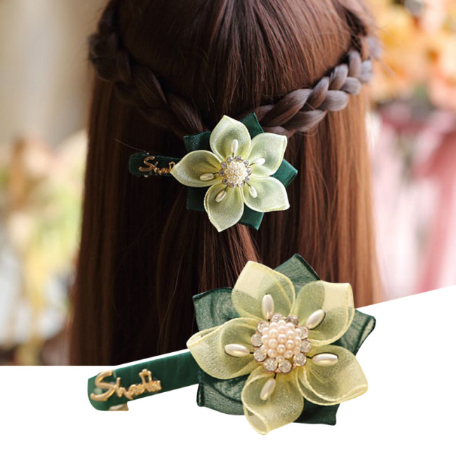 Vintage silk flower hairpin