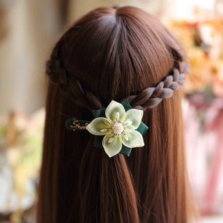 Vintage silk flower hairpin