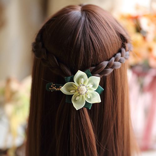 Vintage silk flower hairpin