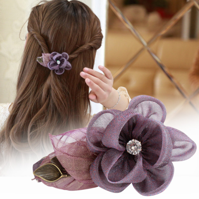 Retro style silk flower hairpin