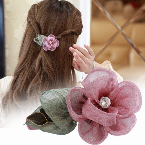 Retro style silk flower hairpin