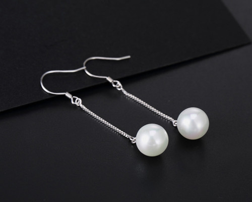 Colorful pearl sterling silver earrings