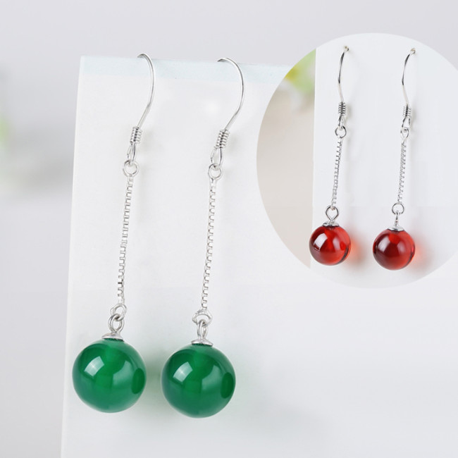 Colorful pearl sterling silver earrings