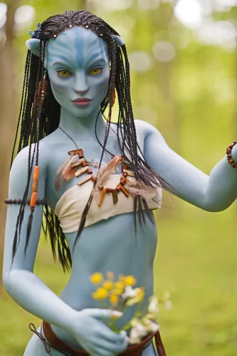 156A#58 Blue Avatar seamless silicone doll