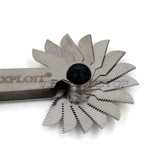 ENGLISH SCREW PITCH GAGE WHITWORTH 55 THREAD GAGUE 28 BLADES WITH LOCK DEVICE