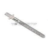 Depth Gauge pocket clip, inch metric equivalent, Stainless Steel muli-use ruler