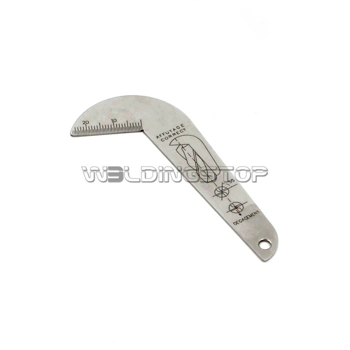 Drill bit gauge, edge dimension gage, 120° drill bit sharpening angle tool