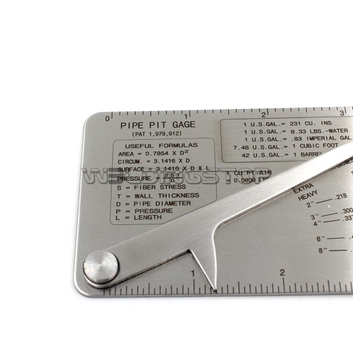 Pipe Pit Welding Gage - 0-1/2 Inch Increment Pit Depth Measurement Tool - Stainless Steel Pipe Weld Pitting Inspection Gauge - WeldingStop